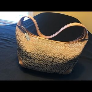 COACH signature C tan hobo handbag